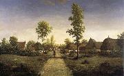 Pierre etienne theodore rousseau The village of becquigny France oil painting artist